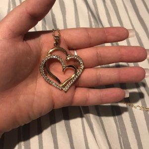Heart shaped necklace and earrings